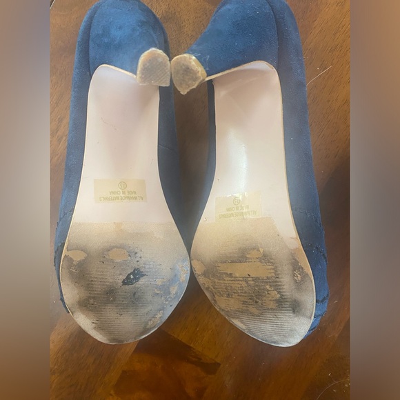 Chase + Chloe Blue Suede Heels - Picture 3 of 3